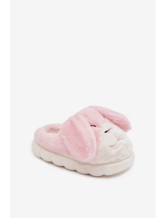 Dětské koženkové pantofle králíčci růžové Farnise