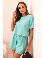 Dámský bavlněný komplet s širokými šortkami mincovna