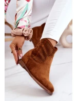 Semišové dámské boty na skrytém klínu Camel Solene