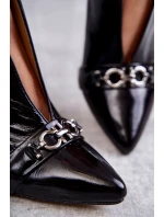 Kožené holínky na sloupku Maciejka Černe 05262-01