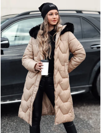 Dámská zimní prošívaná dlouhá bunda WINTERACT béžová FashionStreet TY4777