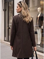 Dámský klasický jednoradový kabát, hnědý, FashionStreet NY0795