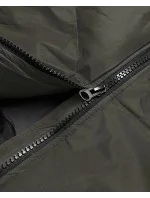 Dámská zimní bunda v army barvě s ozdobným prošívaním (5m730-136)