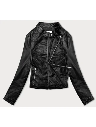 Černá dámská bunda ramoneska se stojáčkem (11Z8052) Černá dámská bunda ramoneska se stojáčkem (11Z8052)