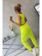 Set top+kalhoty žlutá neonová