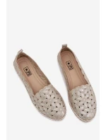 Dámské nazouvací baleríny s květinami zlaté Vennice Dámské nazouvací baleríny s květinami zlaté Vennice