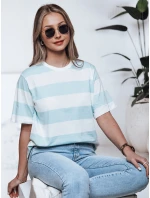 Dámské pruhované tričko ALMIN tyrkysová FashionStreet RY2562