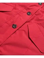 Červená dámská zimní bunda s kapucí (j9-065) Červená dámská zimní bunda s kapucí (j9-065)