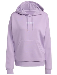 Dámská mikina adidas Essentials Linear French Terry Hoodie purple JY0036