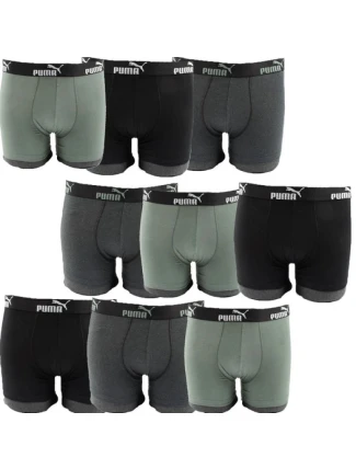 Pánské boxerky Puma 9-Pack černá šedá khaki pohodlná bavlna