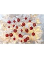 DEKORATIVNÍ PLASTOVÁ CETKA 6CM SADA 35 KS ČERVENÁ