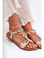 Dámské Ploché Sandály S Pletenými Pásky A Ozdobou Artiker 56C1316 Zlaté
