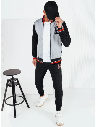 Pánská šedočerná tepláková souprava FashionStreet AX0767