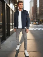 Pánská přechodná bunda bomber modrá FashionStreet TX5015