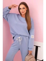 Komplet teplákové + kalhoty máslová látka světlý denim Komplet teplákové + kalhoty máslová látka světlý denim