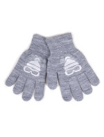 Chlapecké pětiprsté rukavice Yoclub s reflexními prvky RED-0237C-AA50-004 Grey