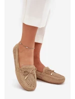 Dámské perforované mokasíny s ozdobou Kaydance – camel