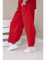 Komplet nových mikinových kalhot Punto červený