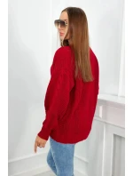 Svetr na knoflíky S24-4 červený - Kesi Svetr na knoflíky S24-4 červený - Kesi