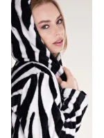 Dámský župan krátký s kapucí Zebra