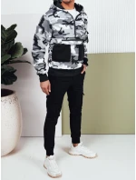 Pánská mikina s kapucí moro bílá FashionStreet BX5655