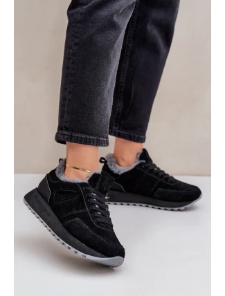 Dámské Tenisky S Kožíškem A Lesklým Prvkem Big Star OO274580 Černé