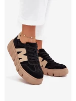 Dámské semišové sneakersy na platformě Vinceza 79561 černé