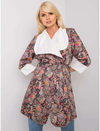 Dámský kabát DHJ PL 6022A.26X černý a červený Dámský kabát DHJ PL 6022A.26X černý a červený