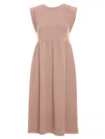 M581 Šaty bez rukávů s vysokým pasem - mocca M581 Šaty bez rukávů s vysokým pasem - mocca