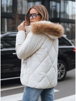 Dámská prošívaná zimní bunda s kapucí bílá FashionStreet TY5236