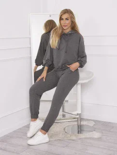 Sada mikin s kapucí v grafitové barvě