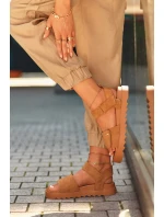 Dámské semišové sandály na platformě Big Star NN274705 Hnědé