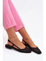 Prodyšné baleríny z eko semiše černé Farivelle