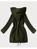 Vlněná bunda z alpaky s kapucí army (W214#)