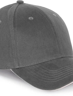 K-up KP 185 6 panelová sandwich kšiltovka 20.0185 dark grey/light grey