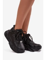 Dámské tenisky z přírodní kůže GOE – černé