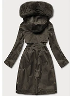 Dámská zimní bunda Teddy khaki (b537-11)