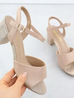 Béžové dámské sandály na jehlovém podpatku Vinceza 20275