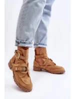 Dámské Kotníkové Boty Lu Boo Semišové s vykrojením Camel Rock Girl
