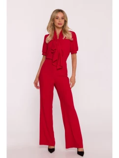S421 Kombinéza s mašlí na zavazování - červená