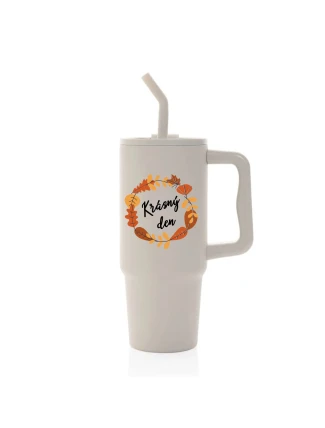 KRÁSNÝ DEN (PODZIM) - béžový cestovní termohrnek 900 ml KRÁSNÝ DEN (PODZIM) - béžový cestovní termohrnek 900 ml
