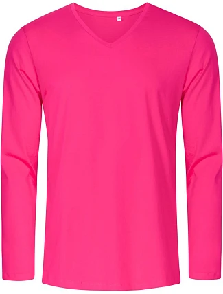 Promodoro 1460 Pánské tričko do V s dl. rukávem - X.O 40.1460 bright rose Promodoro 1460 Pánské tričko do V s dl. rukávem - X.O 40.1460 bright rose