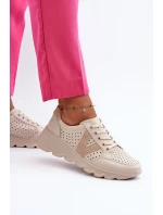 Dámské kožené lehké sportovní boty béžové Eleonori