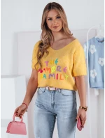 Dámský svetr FATEL žlutý FashionStreet MY2318 Dámský svetr FATEL žlutý FashionStreet MY2318