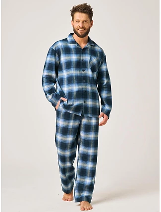 Pyžamo Key MNS 432 B26 dlouhé rukávy, velikosti M–2XL, rozepínací Pyžamo Key MNS 432 B26 dlouhé rukávy, velikosti M–2XL, rozepínací