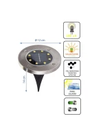 SOLÁRNÍ LAMPA 8 LED SMD PRO PROLOMENÍ KPL.4PCS