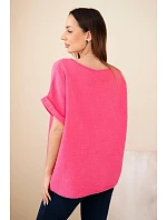 Mušelínová halenka s náhrdelníkem růžový Mušelínová halenka s náhrdelníkem růžový