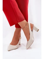 Pohodlné lodičky na podpatku Sergio Leone SK162 perlové