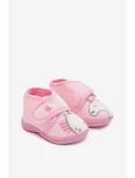 Dětské pantofle na suchý zip růžové Jeselle
