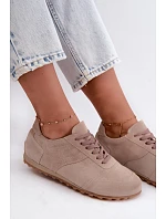 Dámské béžové barefoot boty z přírodní semiš Zazoo N1422
